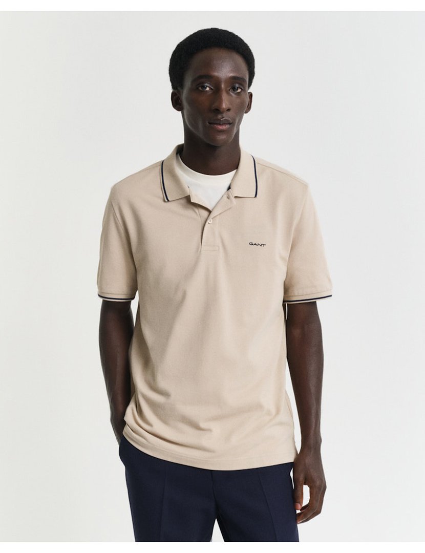 Beige Mens Polo