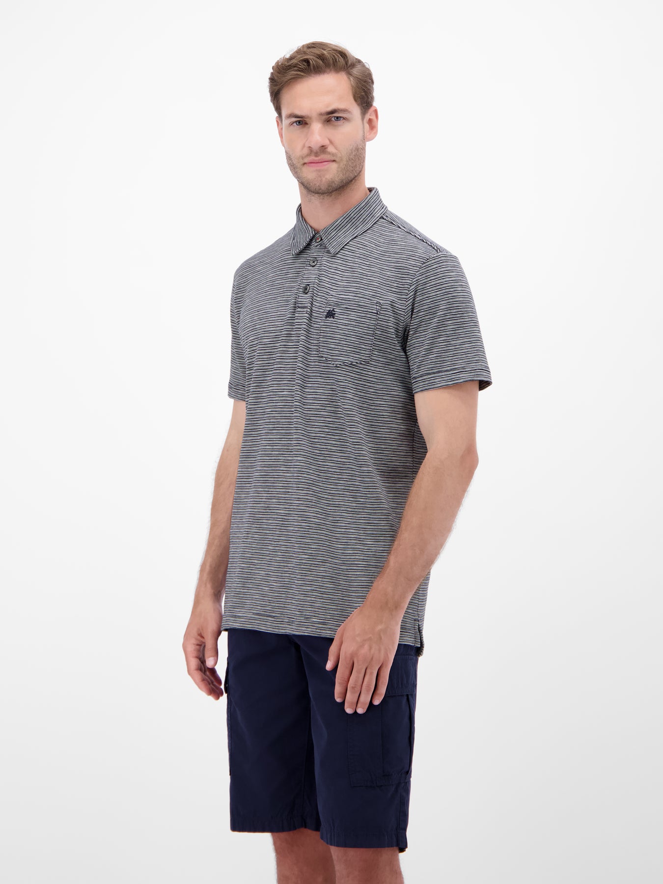 Poloshirt, sportiv-gestreift