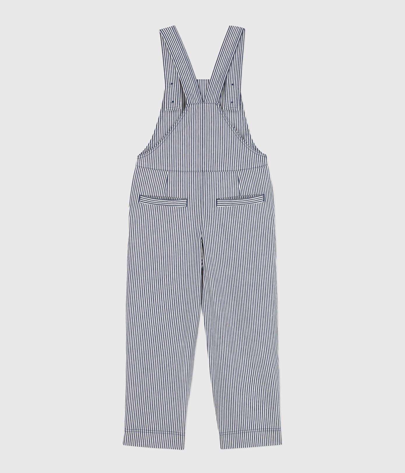Salopette en toile de coton rayée enfant fille