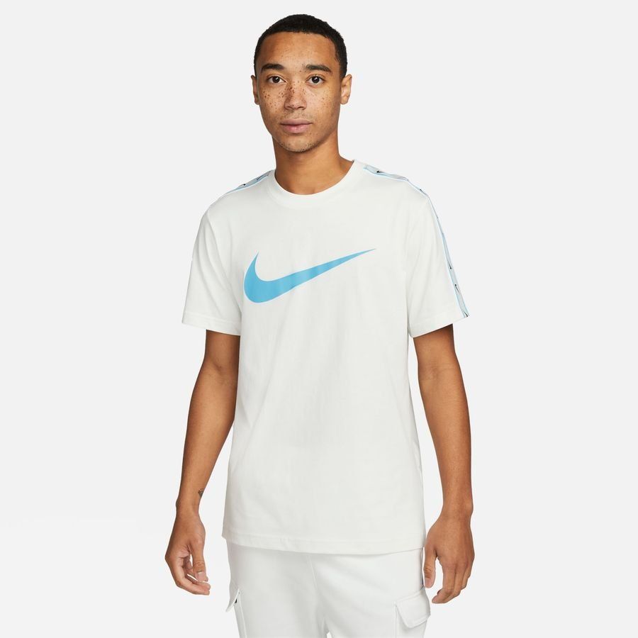 Nike T-Shirt NSW Repeat Sportswear - Blanc/Bleu