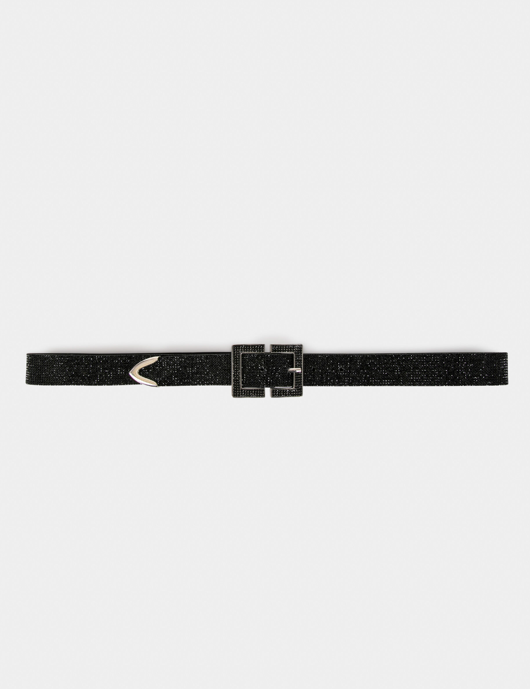 Ceinture avec strass noir femme - noir