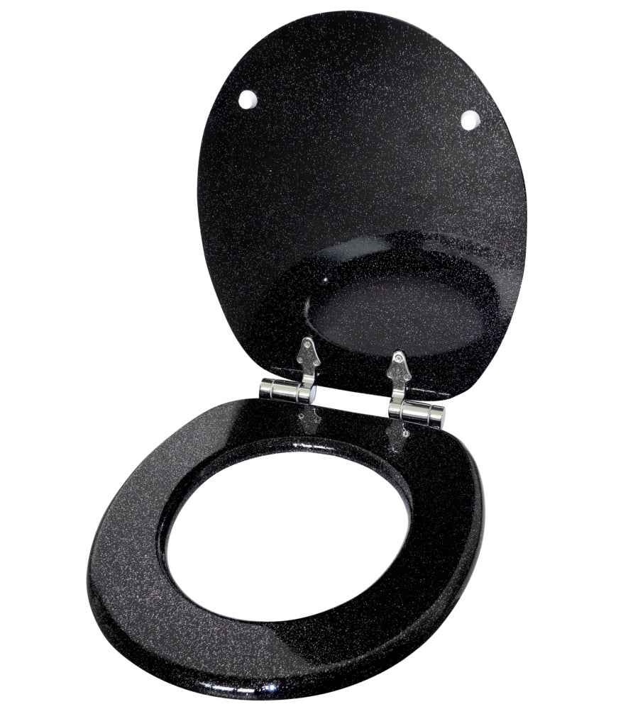 Toiletzitting met softclose-mechanisme, glitterzwart