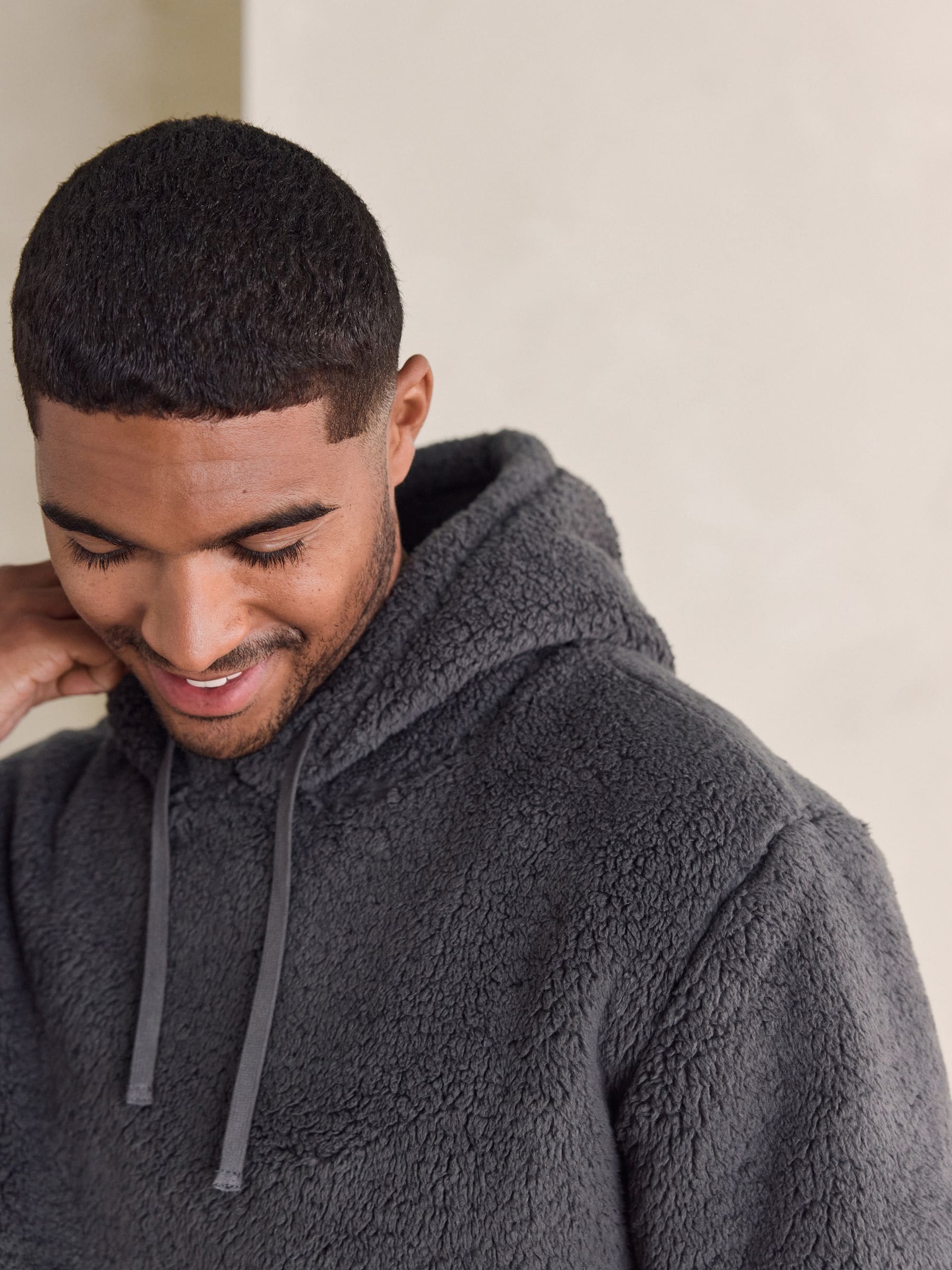 Leisteen grijs - Pullover hoodie van borg
