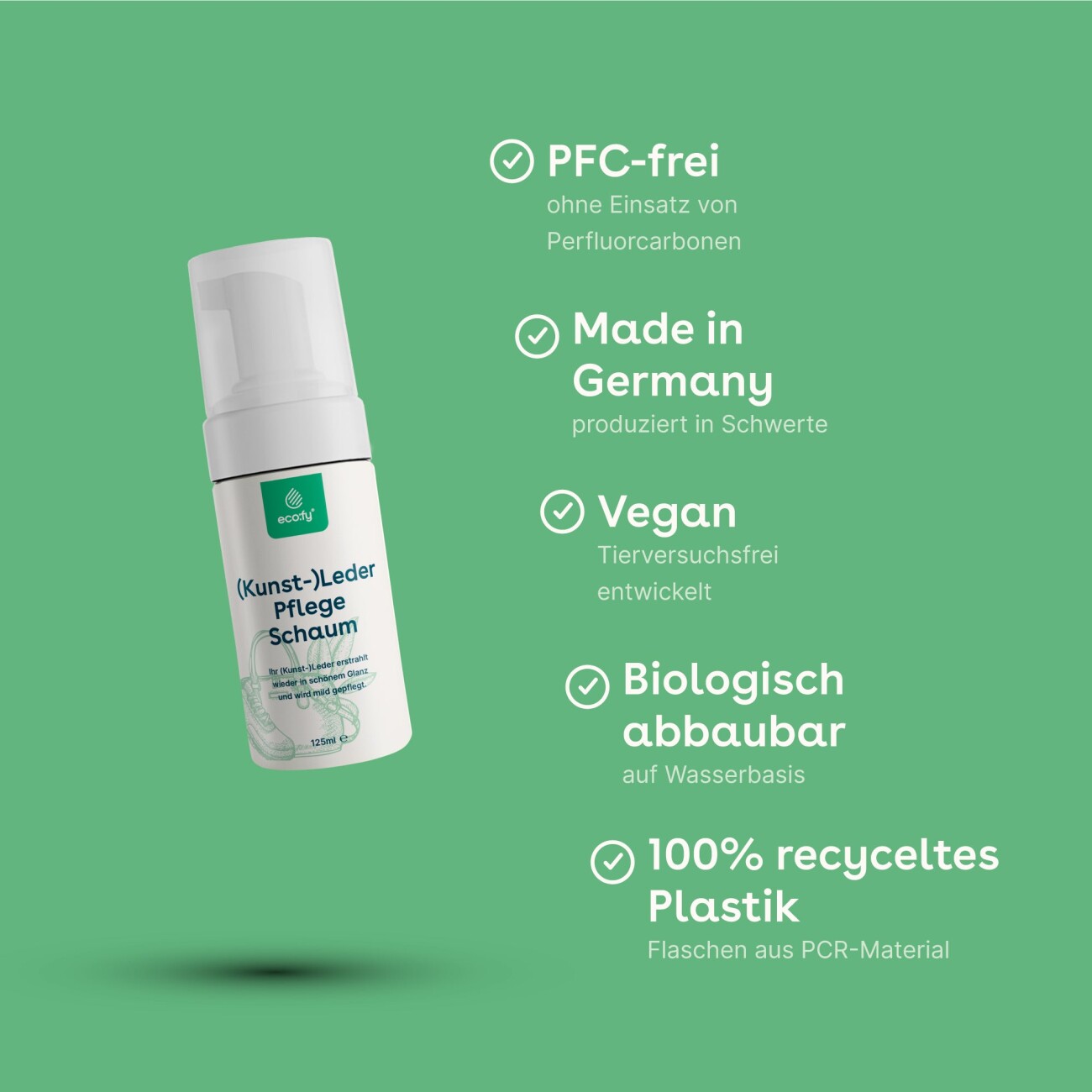 eco:fy (Kunst-)Leder Pflegeschaum 125 ml
