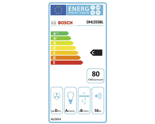 Bosch DHL555BL ventilatorunit, BxD 53 x 38 cm, roestvrij staal