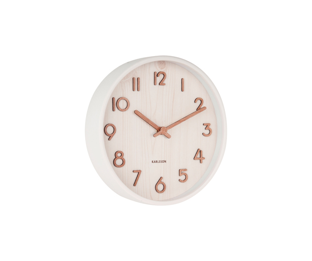 Wall clock Pure small basswood white