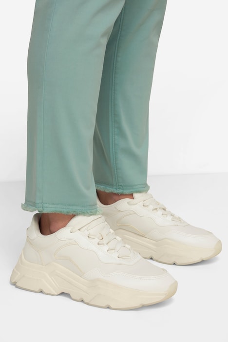 7/8-Slimhose, schmale Passform, 4-Pocket, Fransensaum, mit recyceltem Polyester