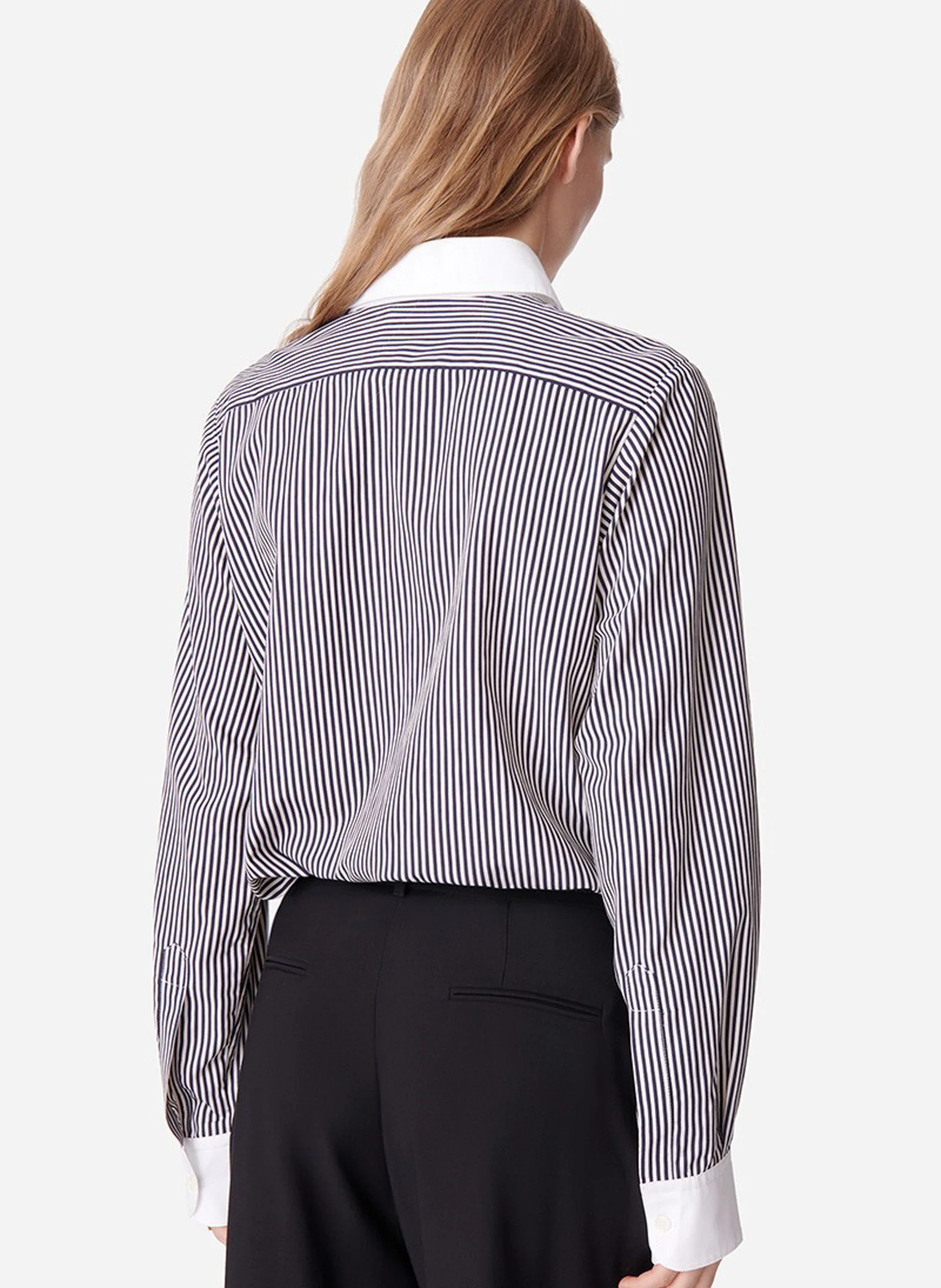 DARIO - Chemise col classique à rayures | Noir