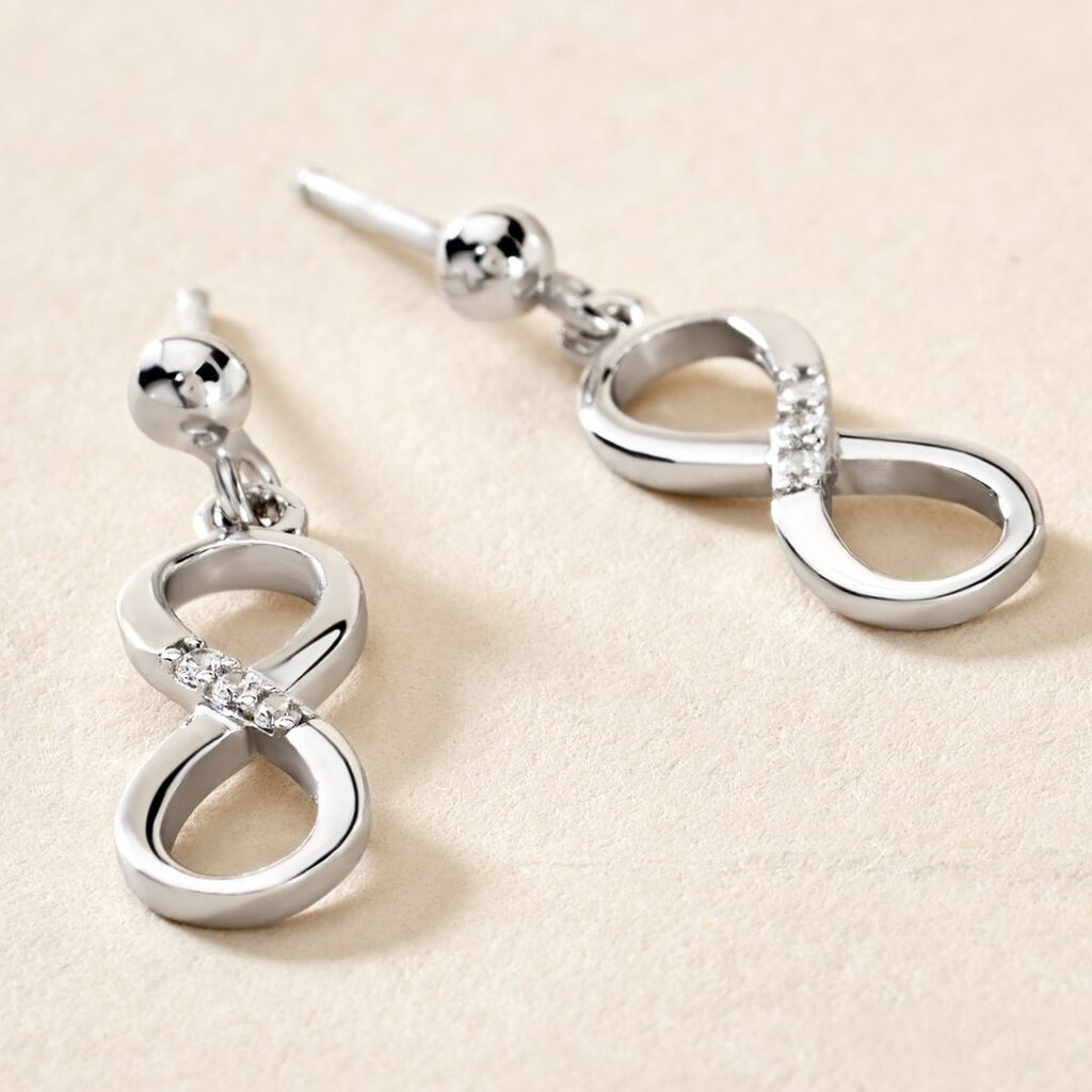 Boucles D'oreilles Pendantes Nohemi Argent Blanc Oxyde De Zirconium