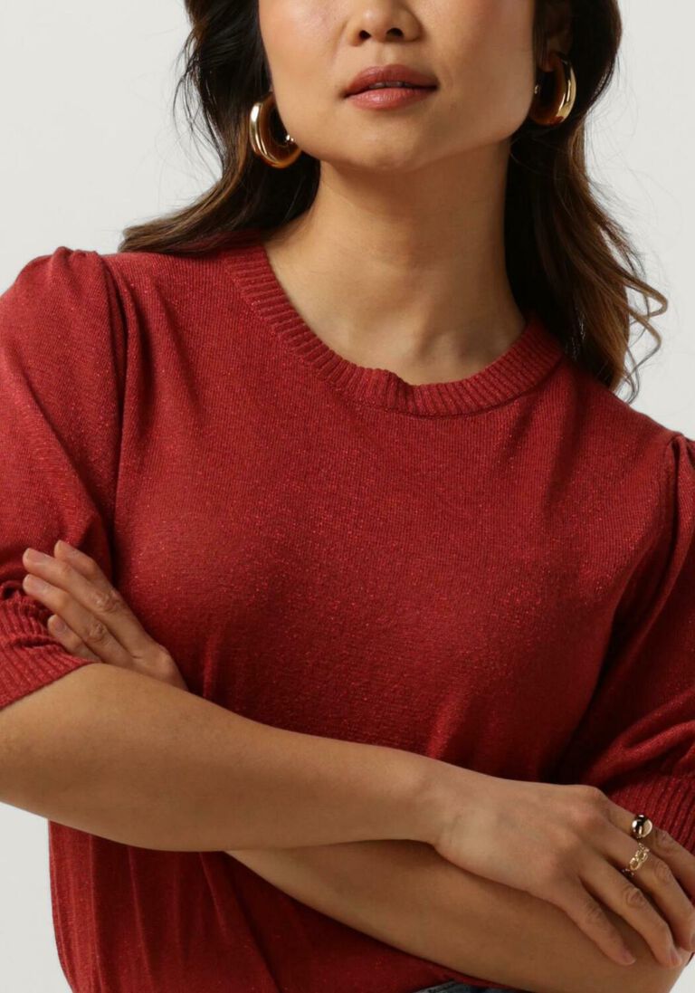 MINUS rode minus top liva puff sleeve metallic knit pullover