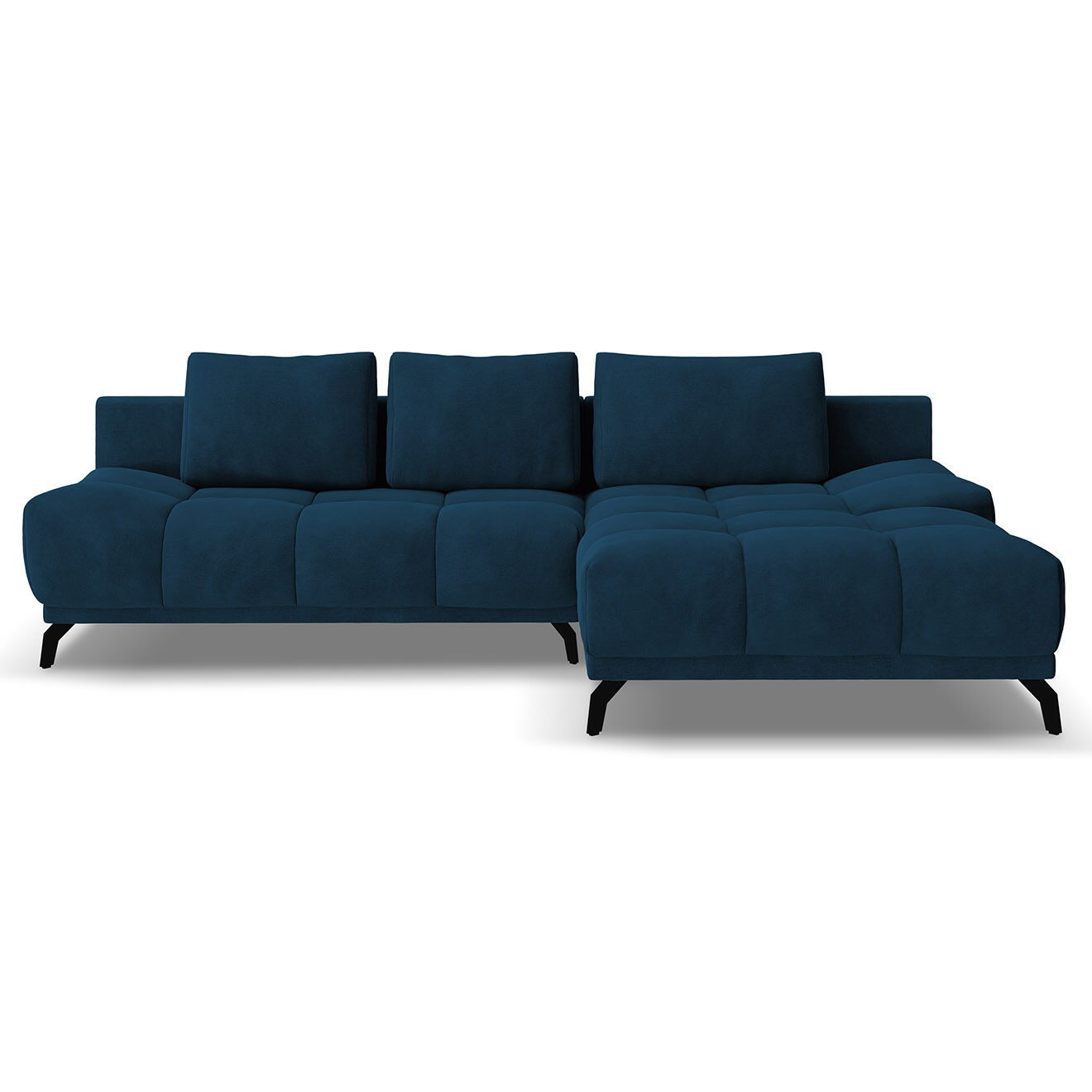 Windsor & Co Canapé d'angle Droit Convertible avec Coffre Cirrus 5 Places bleu roi - 290x182x90 cm