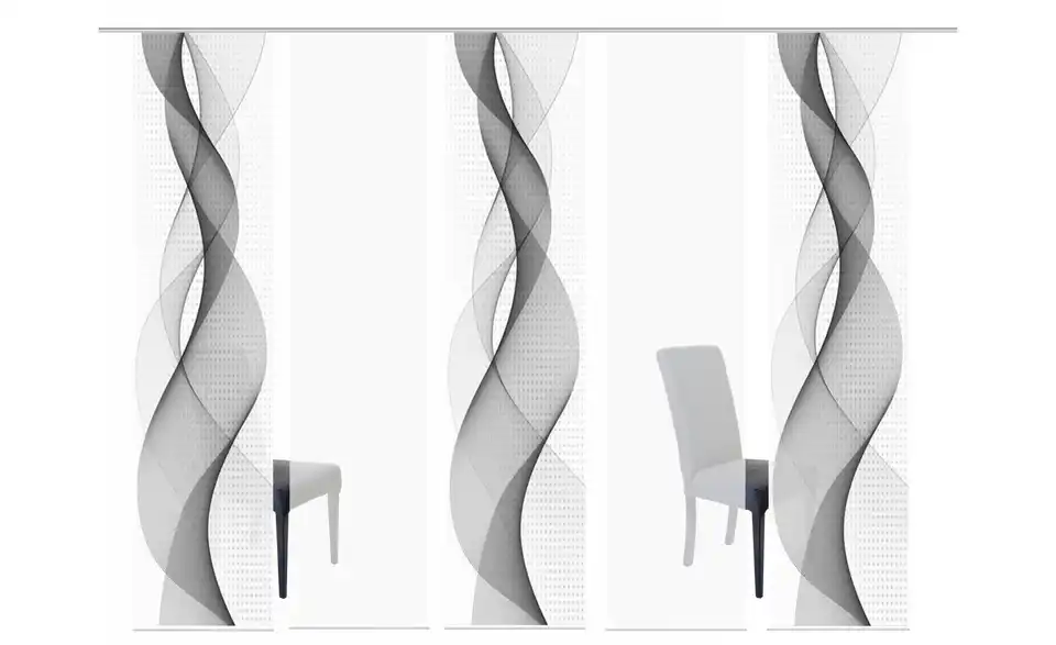 Schiebevorhang Set 5tlg. Grau 5er-Set