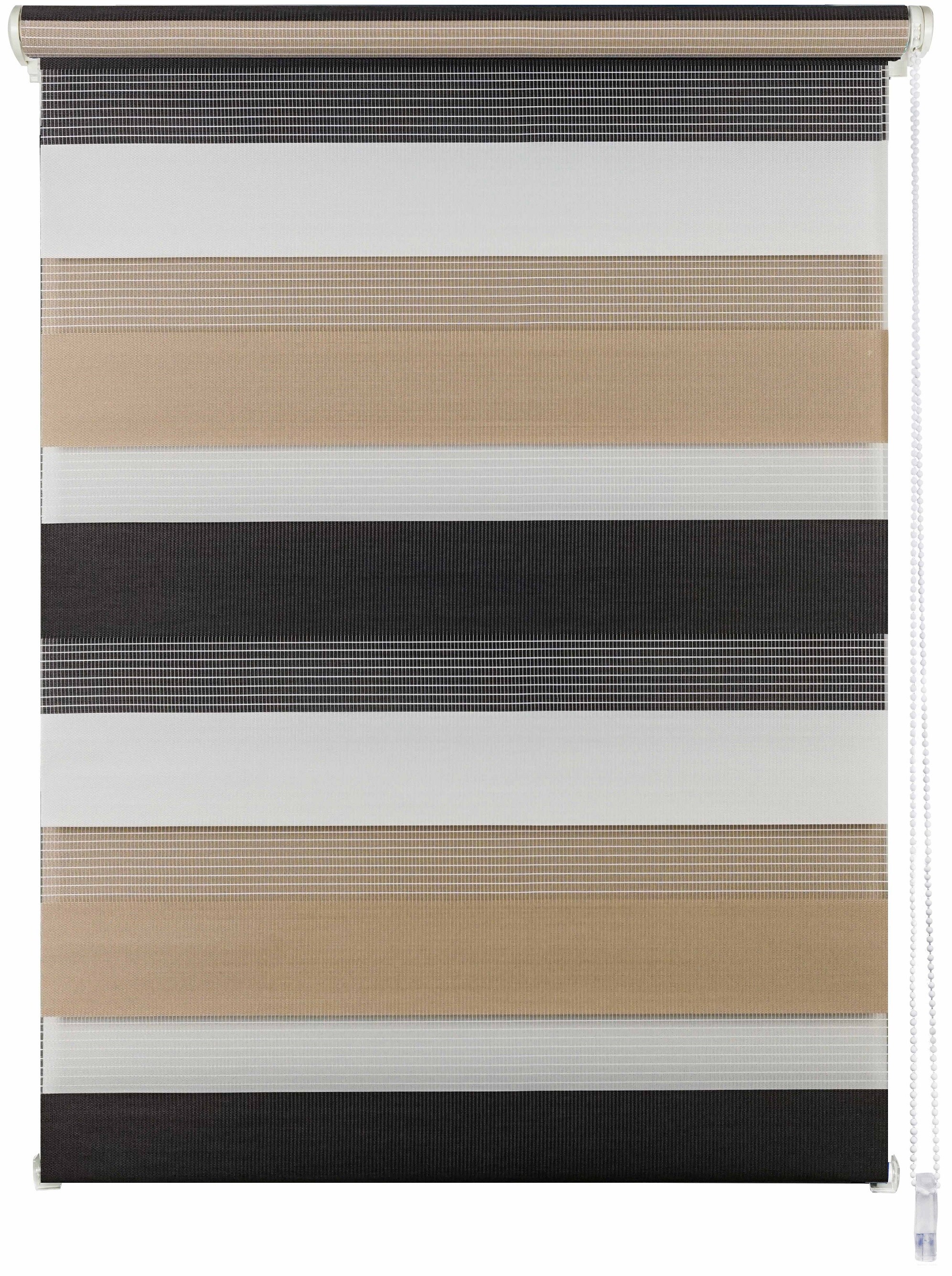 Ondeco Doppelrollo Just Triple KlemmfixSeitenzugrollo Blickdicht Klemmfix Farbe: Cappuccino, Größe: 60x160 cm