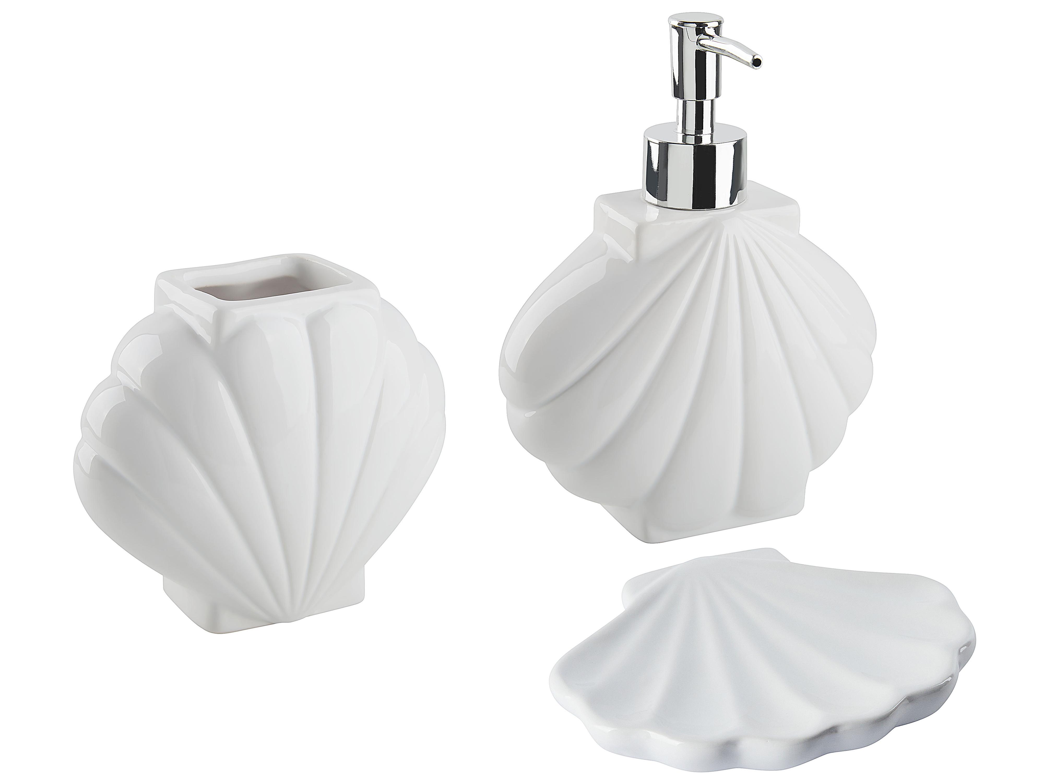 3-delige badkameraccessoireset SHELL Keramiek Wit