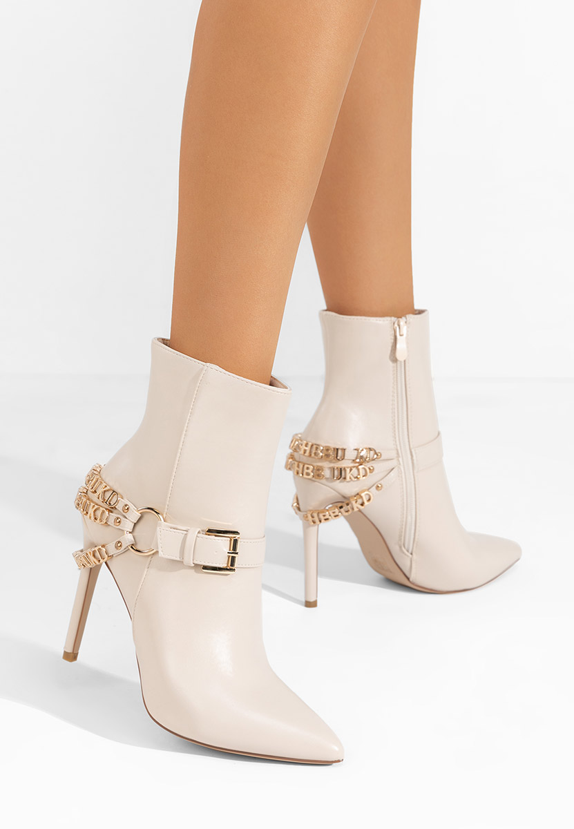 Bottines stiletto beige Verena
