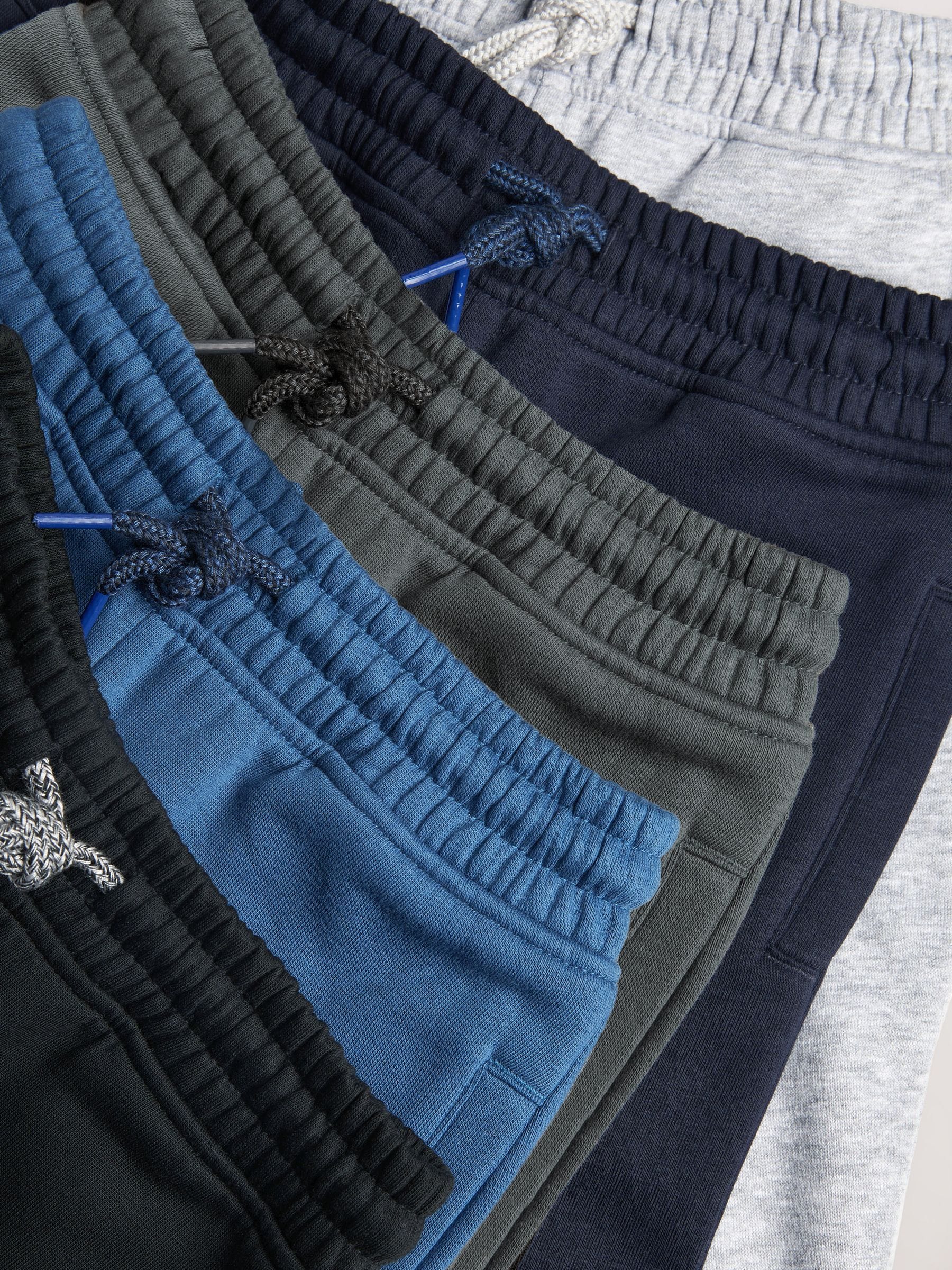 Blauw/grijs/zwart - Basic joggingbroeken, set van 5 (3-16jaar)