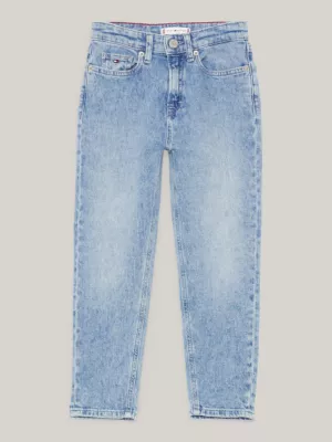 Calça jeans de cintura alta e corte afunilado