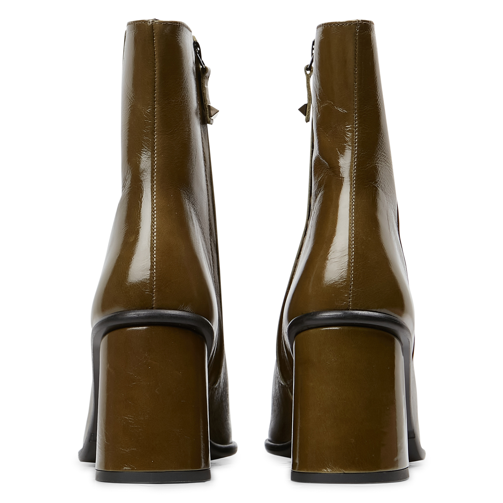 Bottines en cuir vernis| Vert