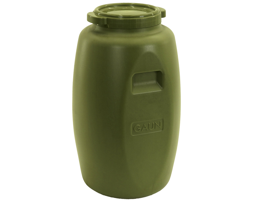 Bidon de stockage alimentaire plastique étanche 60 litres kaki