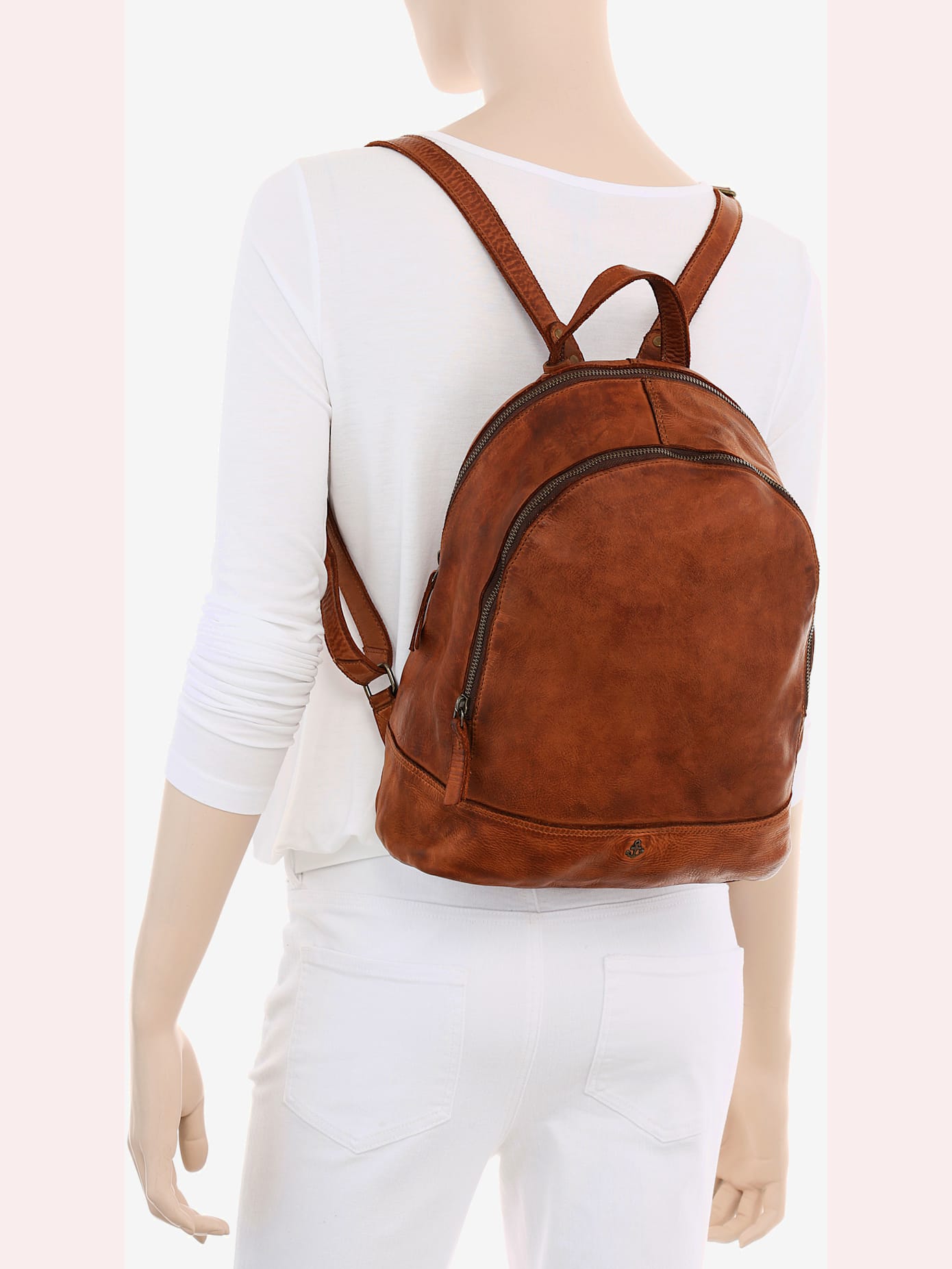 Sac à dos citadin en cuir délavé