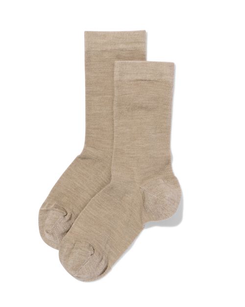 chaussettes homme en laine 2 paires beige