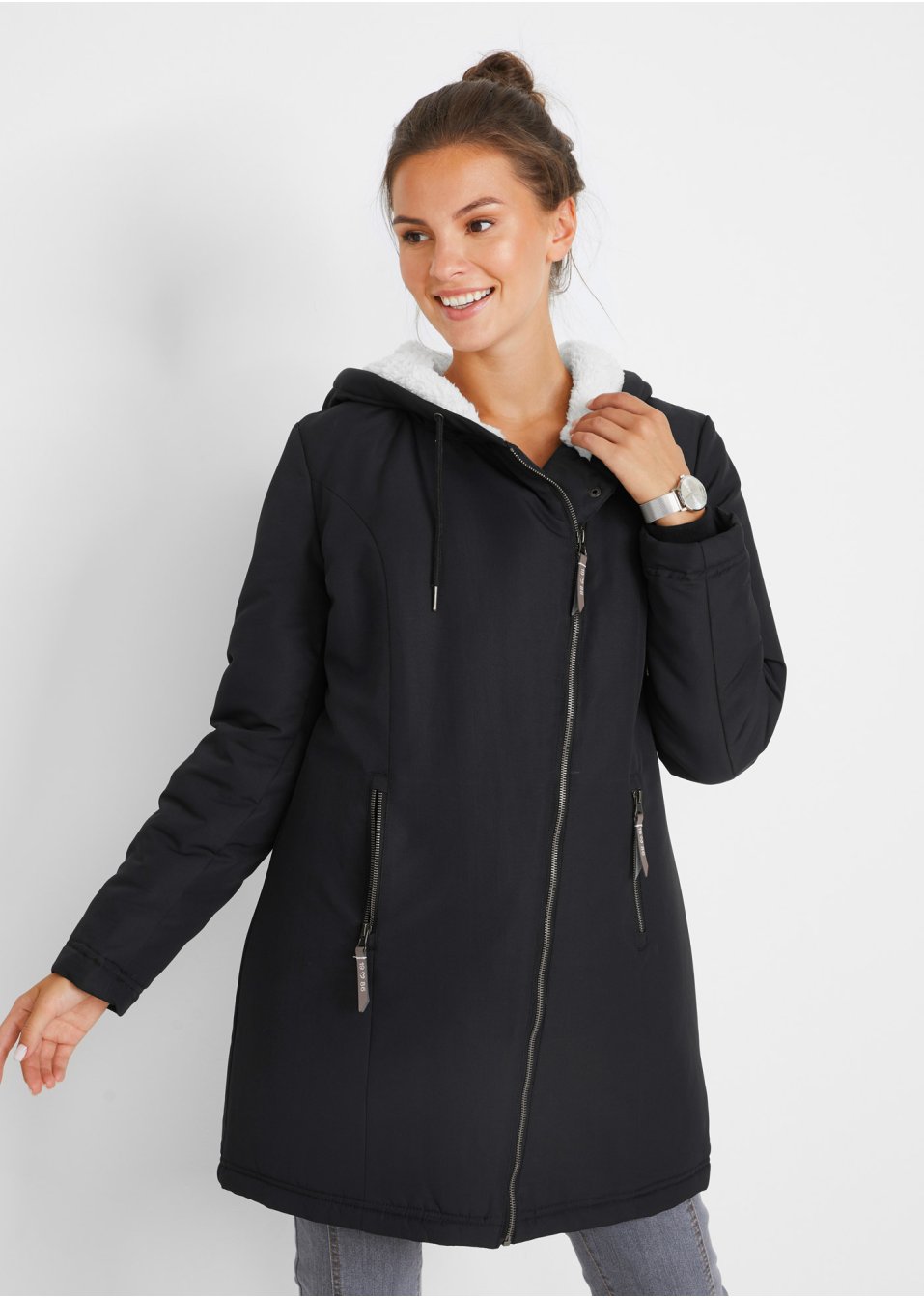 Veste avec fourrure peluche, doublure