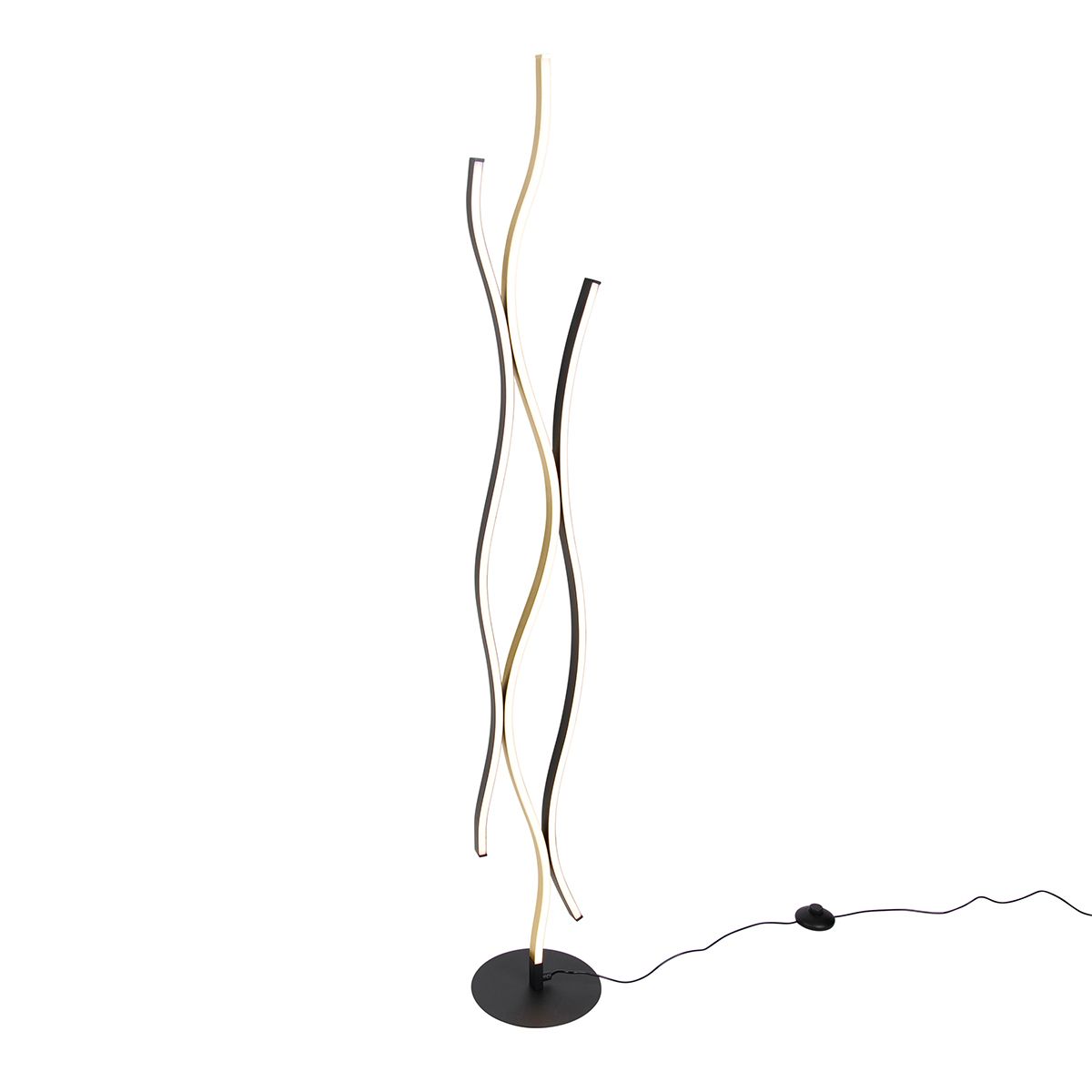 Design vloerlamp zwart met goud incl. LED dimbaar - Blaze