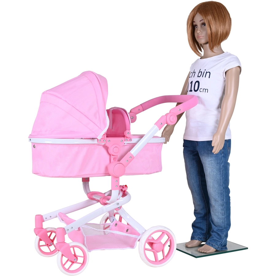 knorr toys® Puppenwagen Boonk - Princess white rose rosa