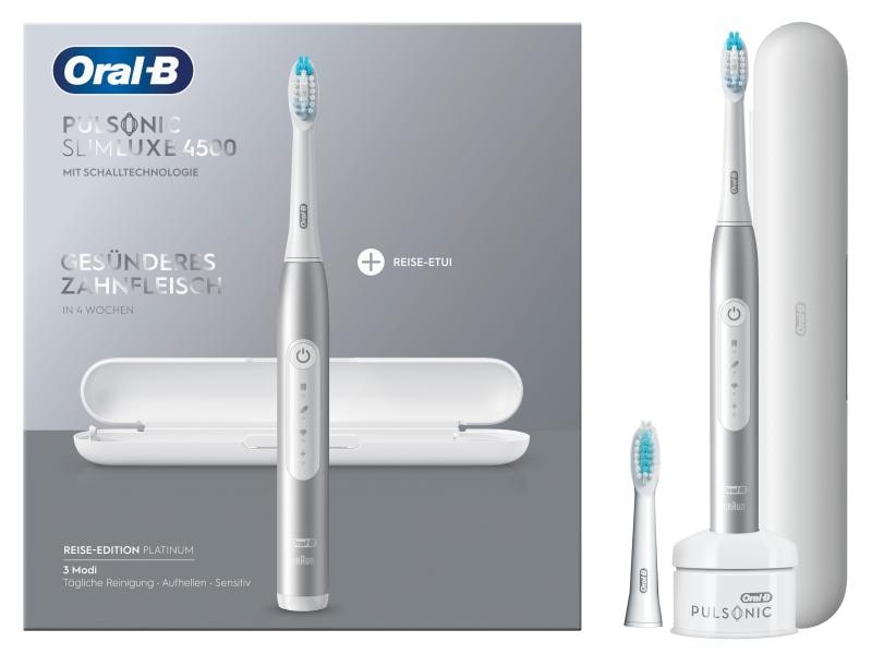 Oral-B Schallzahnbürste Pulsonic Slim Luxe 4500 Platin Elektrische Zahnbürste