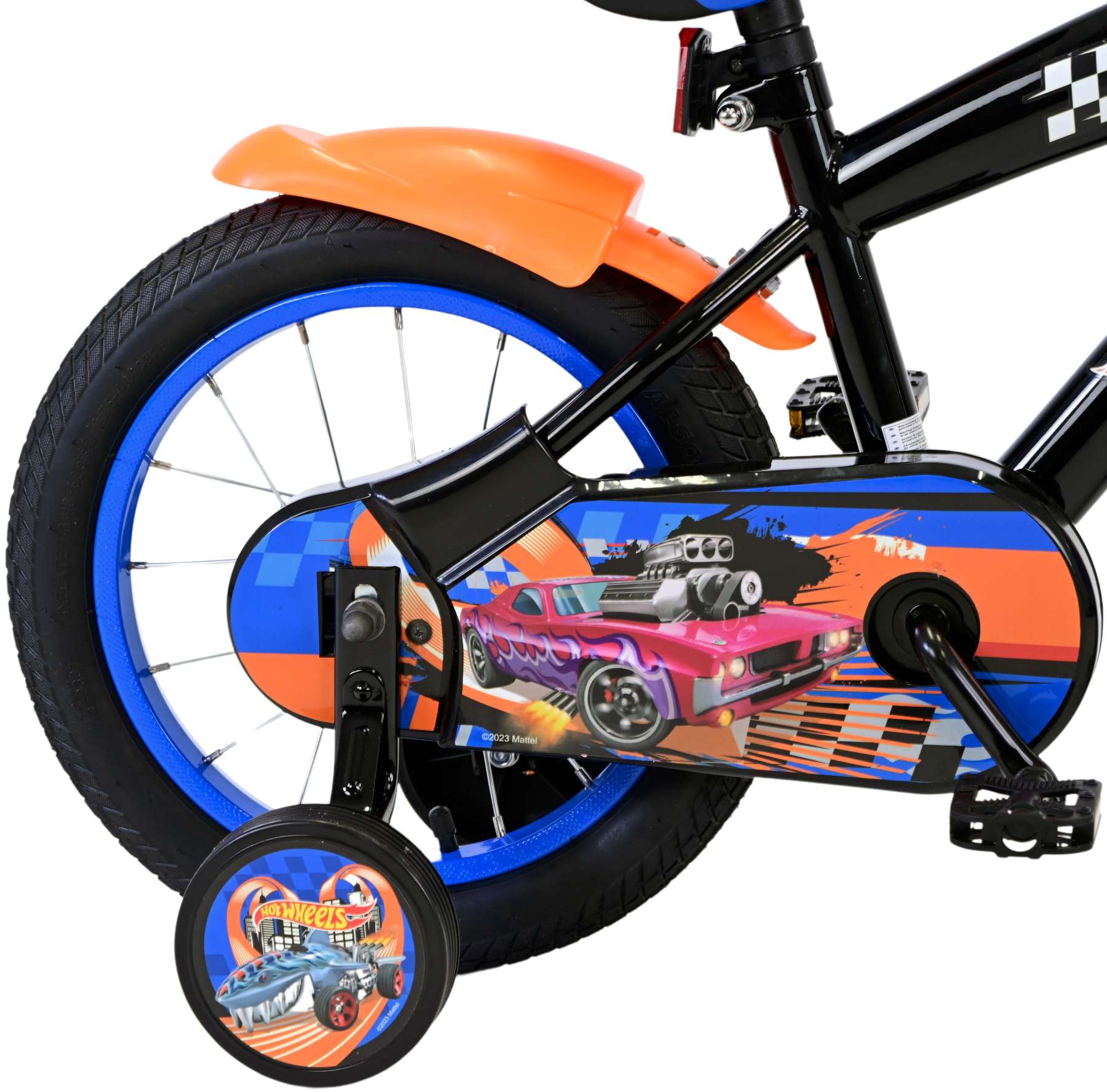 Kinderfahrrad Hot Wheels für Jungen Schwarz Fahrrad 14 Zoll Kinderrad