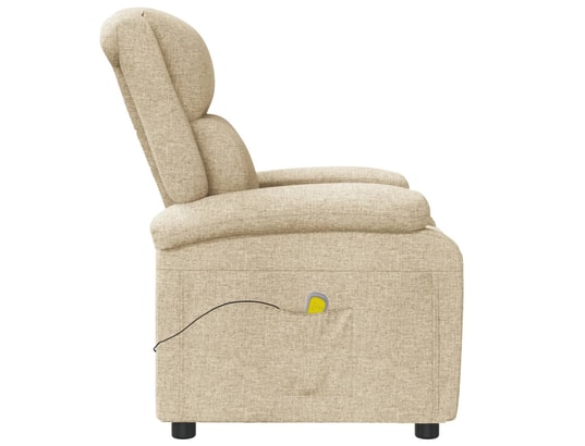 VIDAXL - Fauteuil Relaxation Fauteuil de massage - crème - tissu - 70x141x81cm