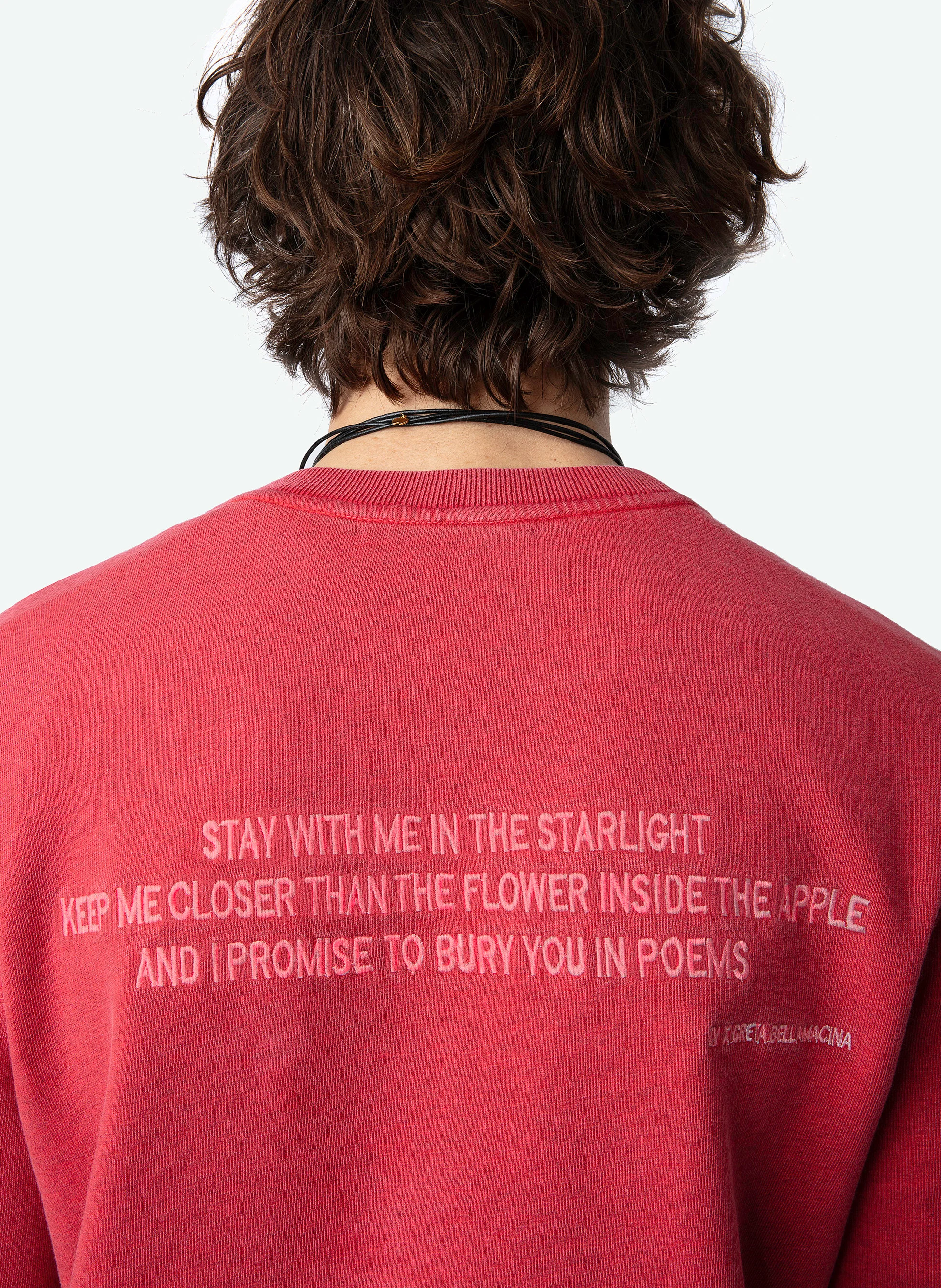 STONY - Sweat col rond en coton bio | Rouge