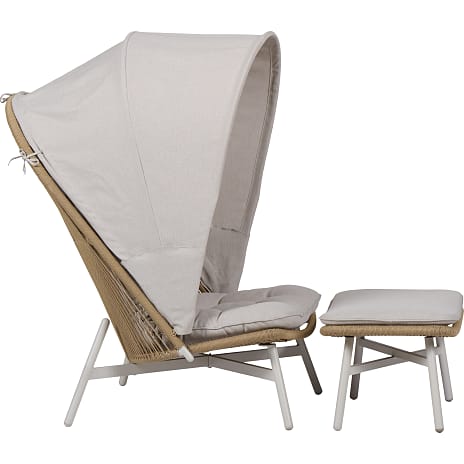 Ennits loungestol med skammel - Sandy grey