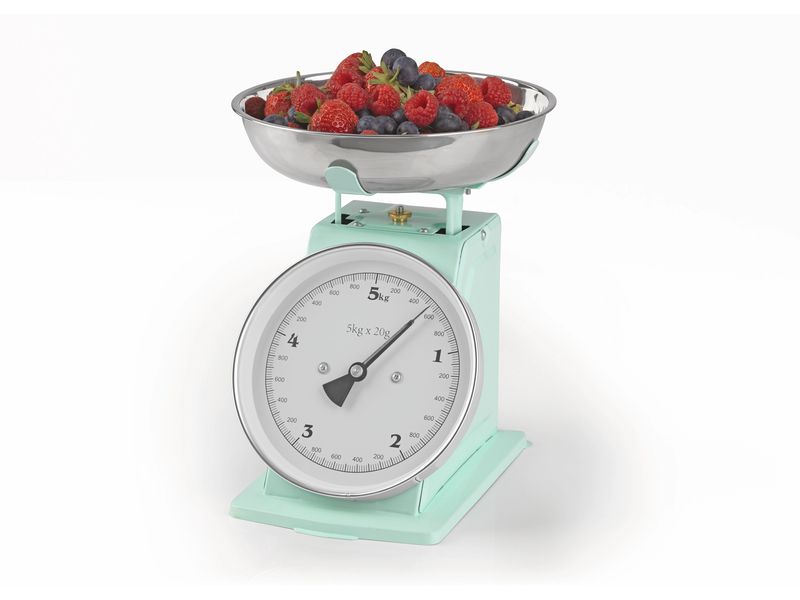 GOURMETmaxx Küchenwaage 5 kg, 20g-Schritte, Edelstahl Mechanische Küchen-Waage mit Rührschüssel