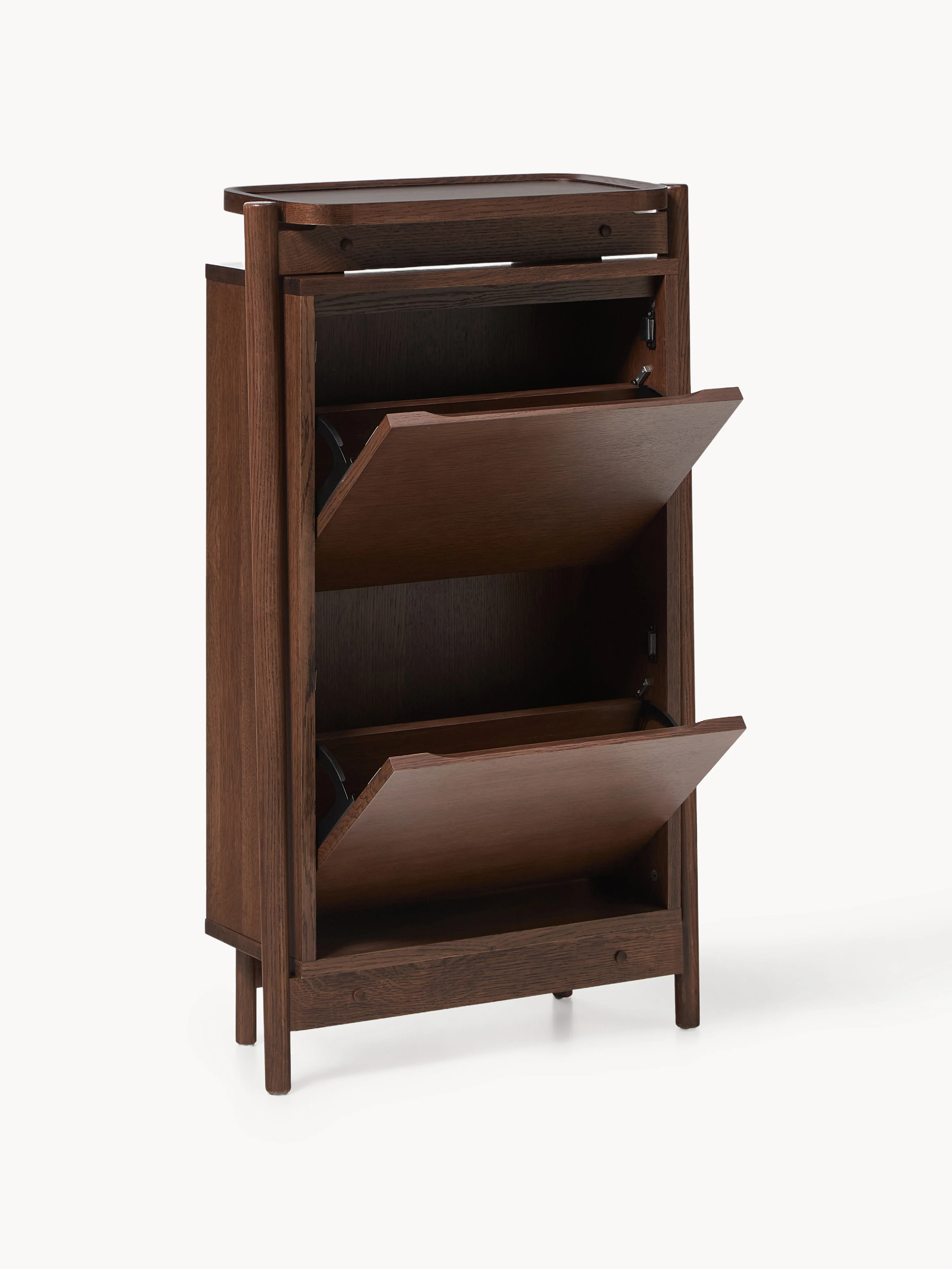 Houten schoenenkast Libby met opvouwbare planken