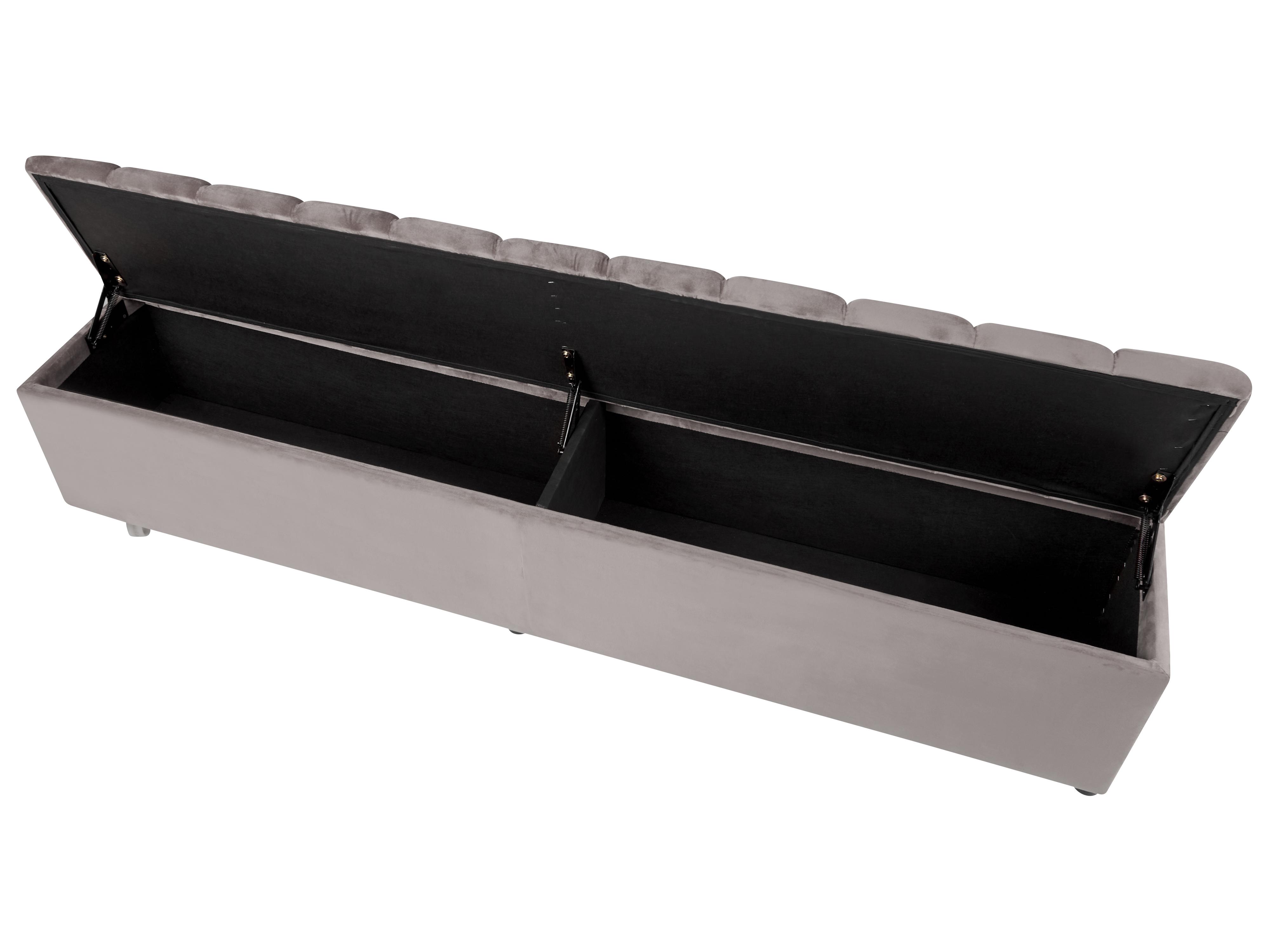 Bed met opbergbankje Fluweel NOYERS 180 x 200 cm Grijs