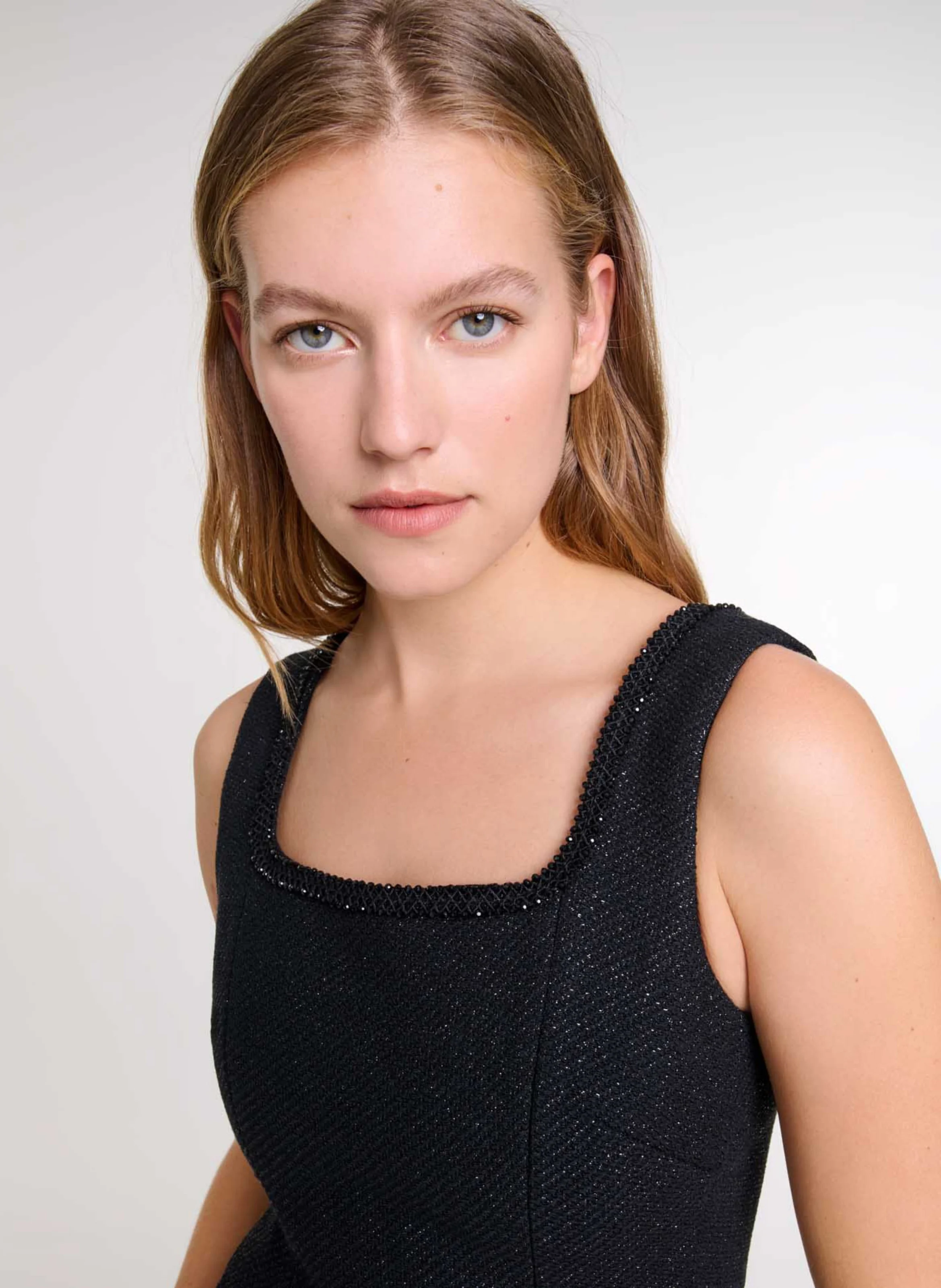 Robe courte pailletée | Noir