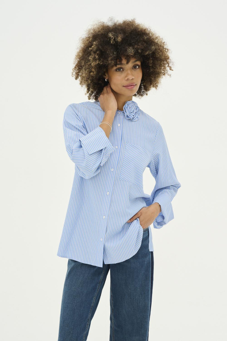 Culture blauwe dames blouse