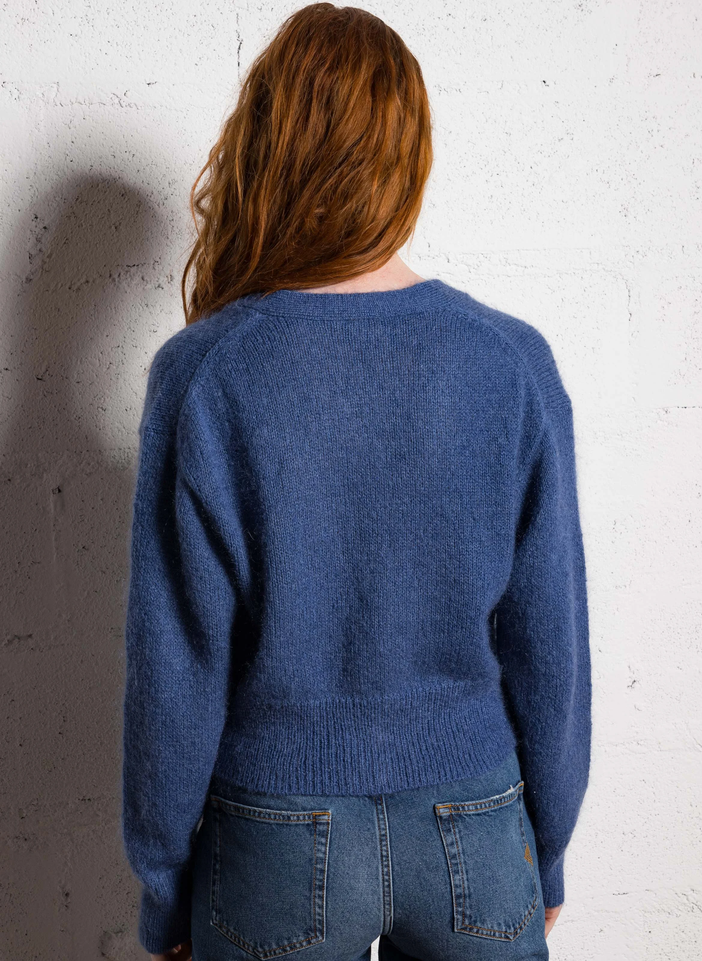 CALA - Gilet droit col V en laine et soie | Jean Stone