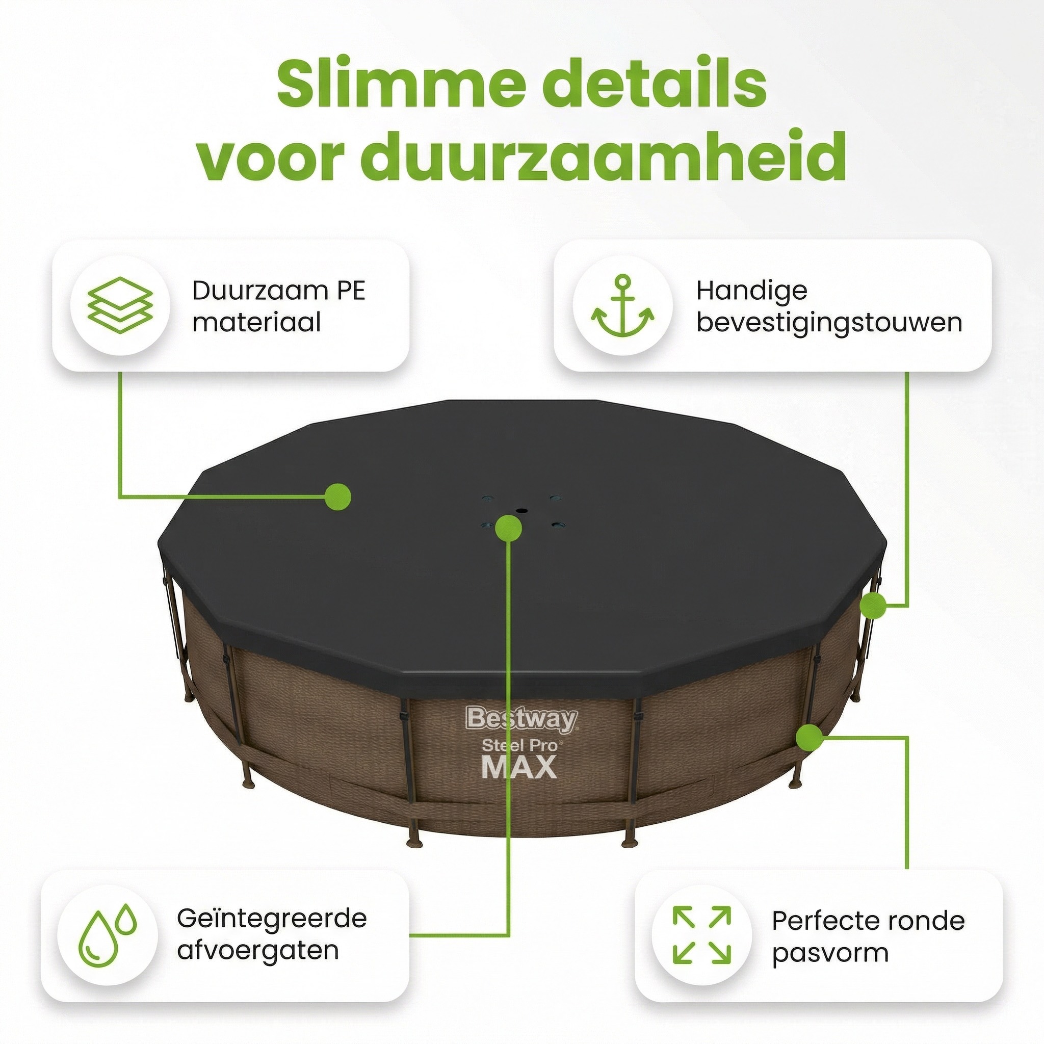 Bestway ø366cm afdekzeil - Black