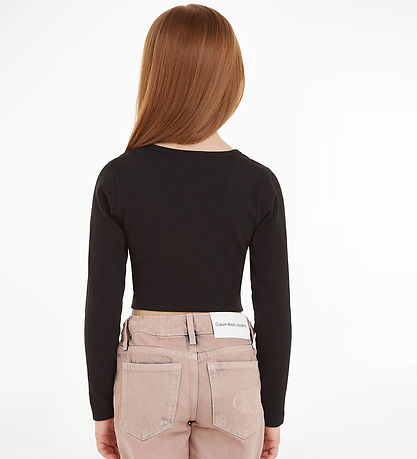 Calvin Klein Bluse - Kurz geschnitten - Rib - Schwarz