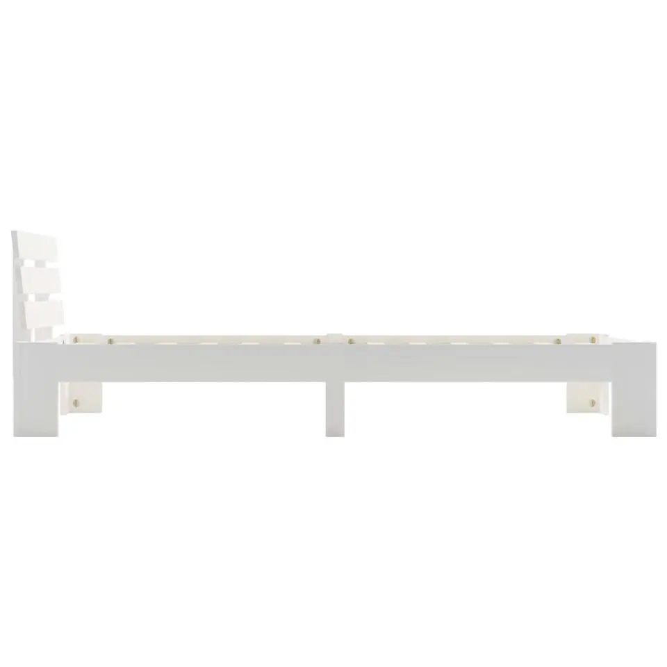vidaXL - Bed frame met hoofdbord - Wit - Massief grenenhout - 90x200 cm