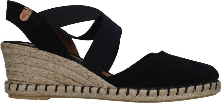 Verbenas Mila Serraje suède espadrilles zwart