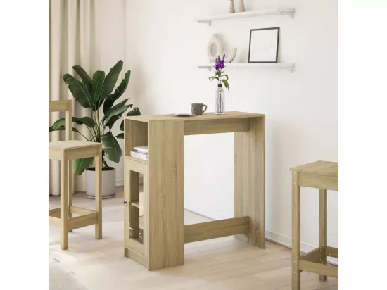 Table de bar avec étagères chêne sonoma bois d'ingénierie