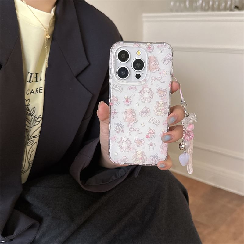 Elliure - Konijnenhoesje / Charm / Set - iPhone 16 Pro Max / 16 Pro / 16 Plus / 16 / 15 Pro Max / 15 Pro / 15 Plus / 15 / 14 Pro Max / 14 Pro / 14 Plus / 14 / 13 Pro Max / 13 Pro / 13