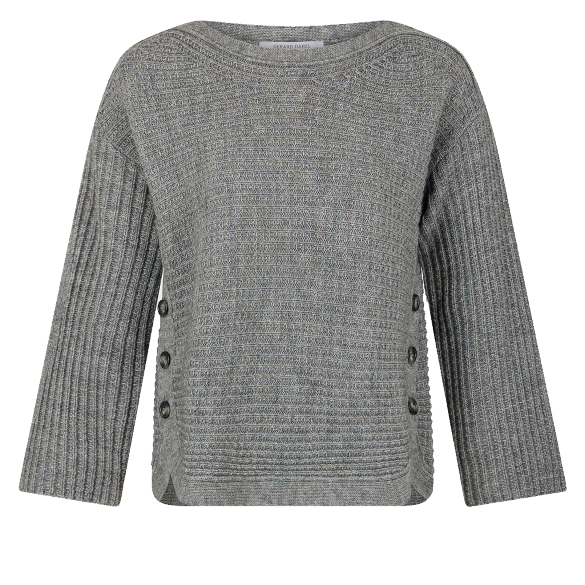 JOLINE - Pull col bateau droit en maille | Gris