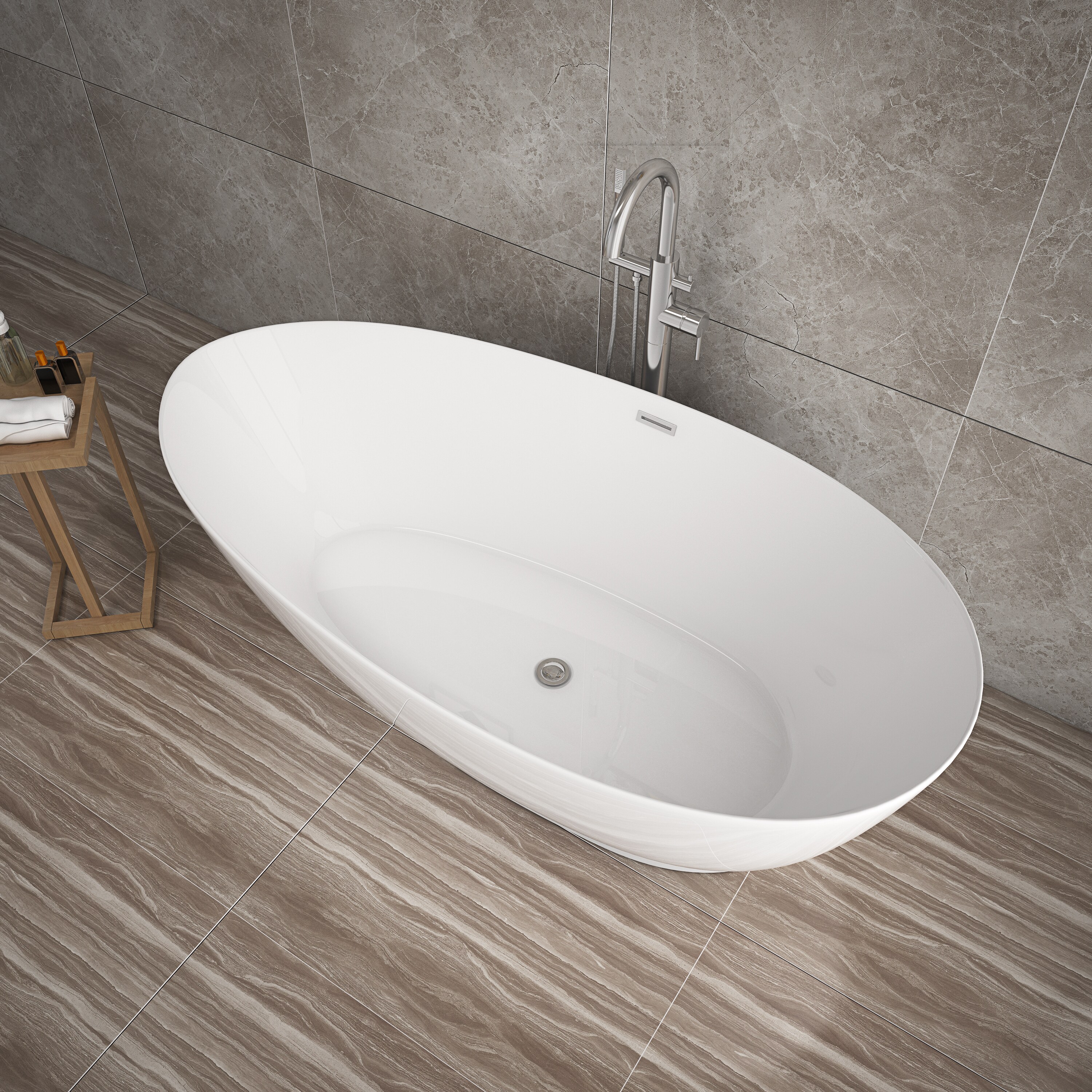 HOME DELUXE Freistehende Badewanne DELIA