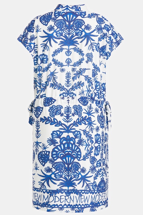 Kleid, Oversized, Hemdkragen, Halbarm