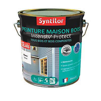 Peinture extérieure et intérieure maison bois Intensiv Protect Syntilor blanc 2L