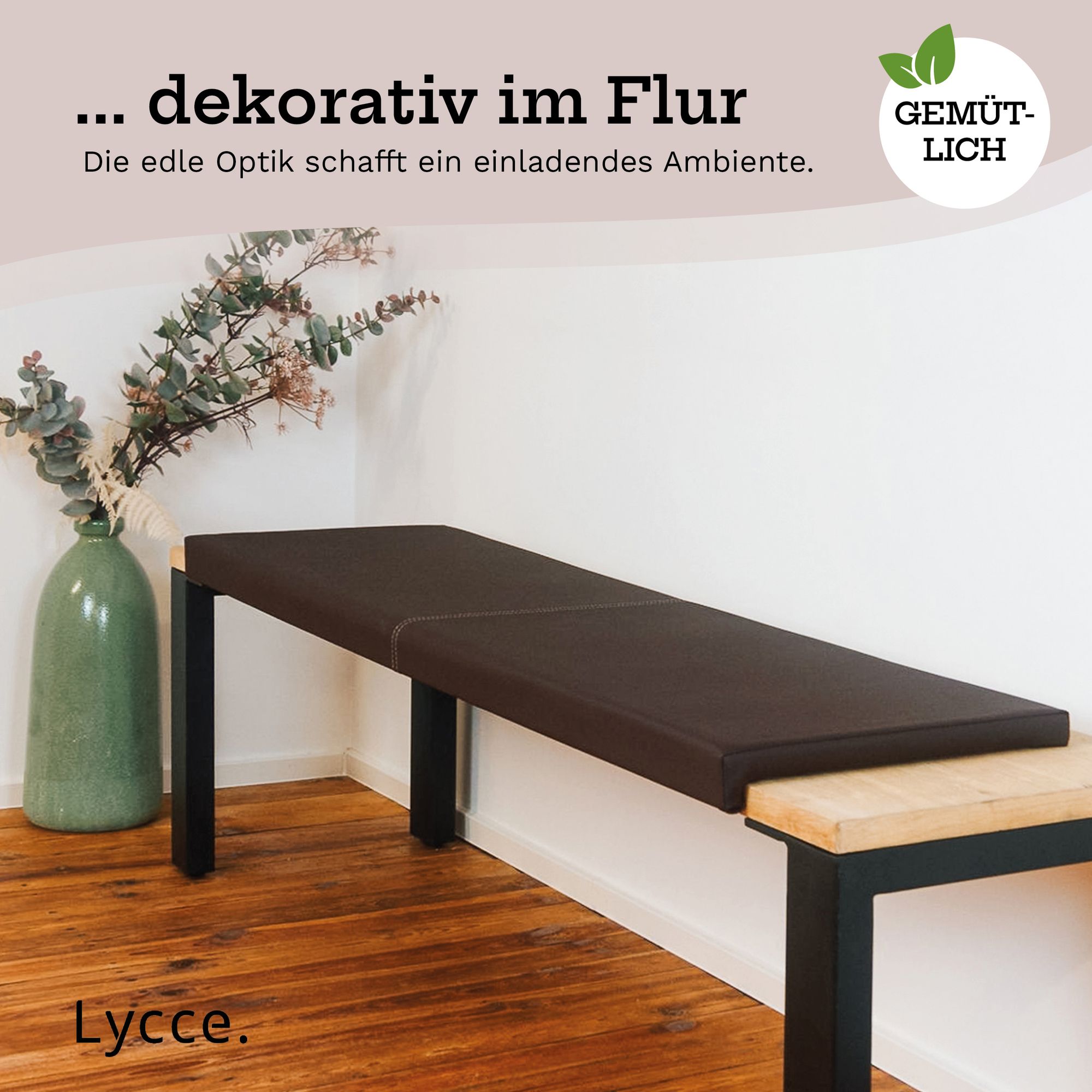 Lycce XXL Klemmkissen Sitzkissen mit 1 Leiste, Kunstleder, Breite 1,5m